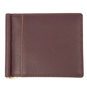 Men's Pebble Grain Leather Bifold Wallet with Money Clip and RFID Blocking