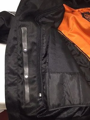 Men's Reflective Textile Skull Motorcycle jacket w/2 gun pockets