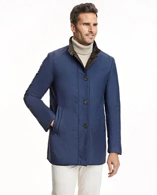 Men's Reversible Leather & Nylon Jacket
