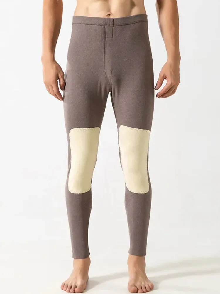 Men's Seamless Fly Double-Sided Brushed High Waist Thermal Bottoms