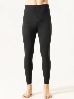 Men's Seamless Fly Double-Sided Brushed High Waist Thermal Bottoms