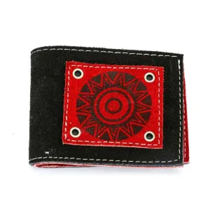 Men's Suede Leather Wallet - Black Exterior
