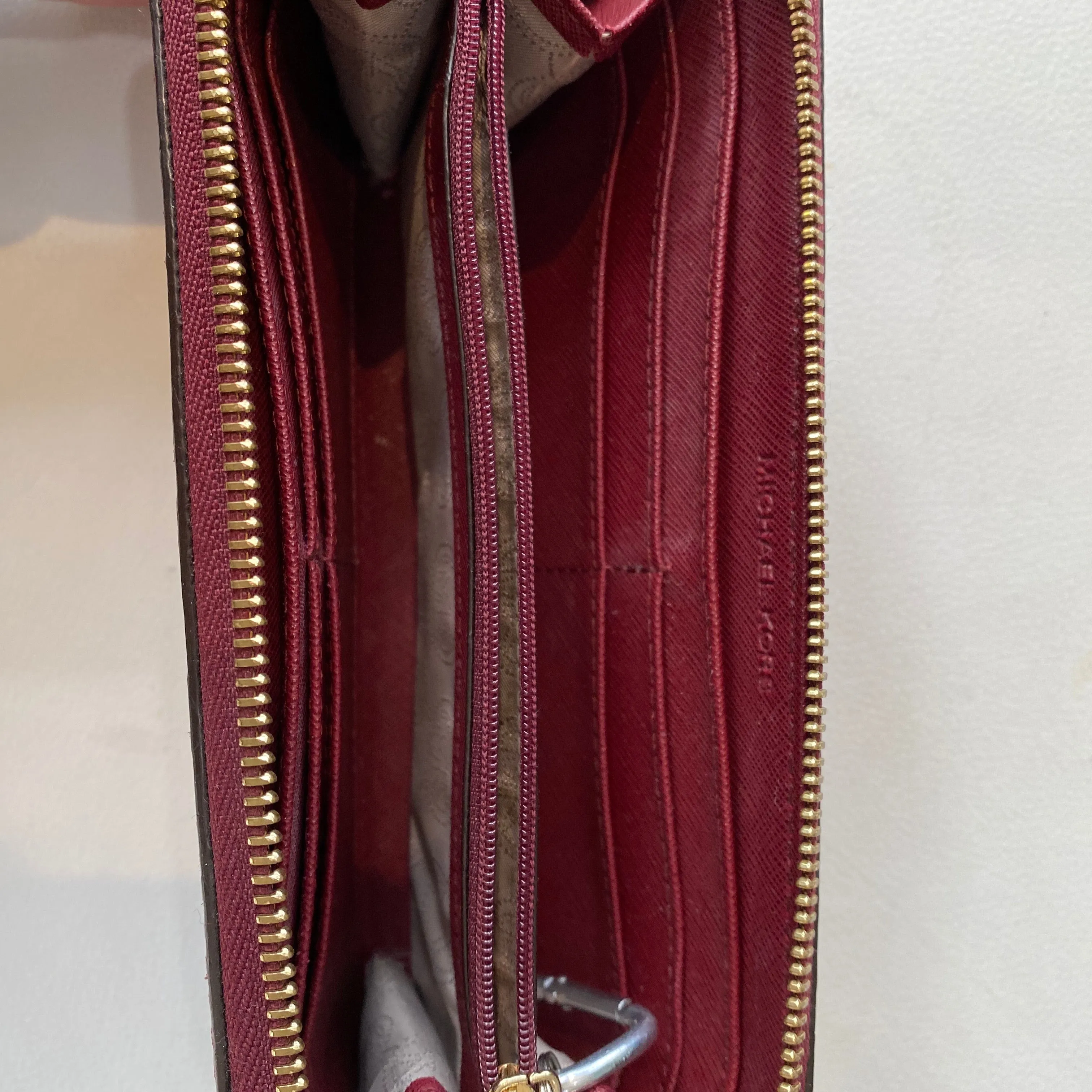 MICHAEL KORS Red Snakeskin Leather Wallet