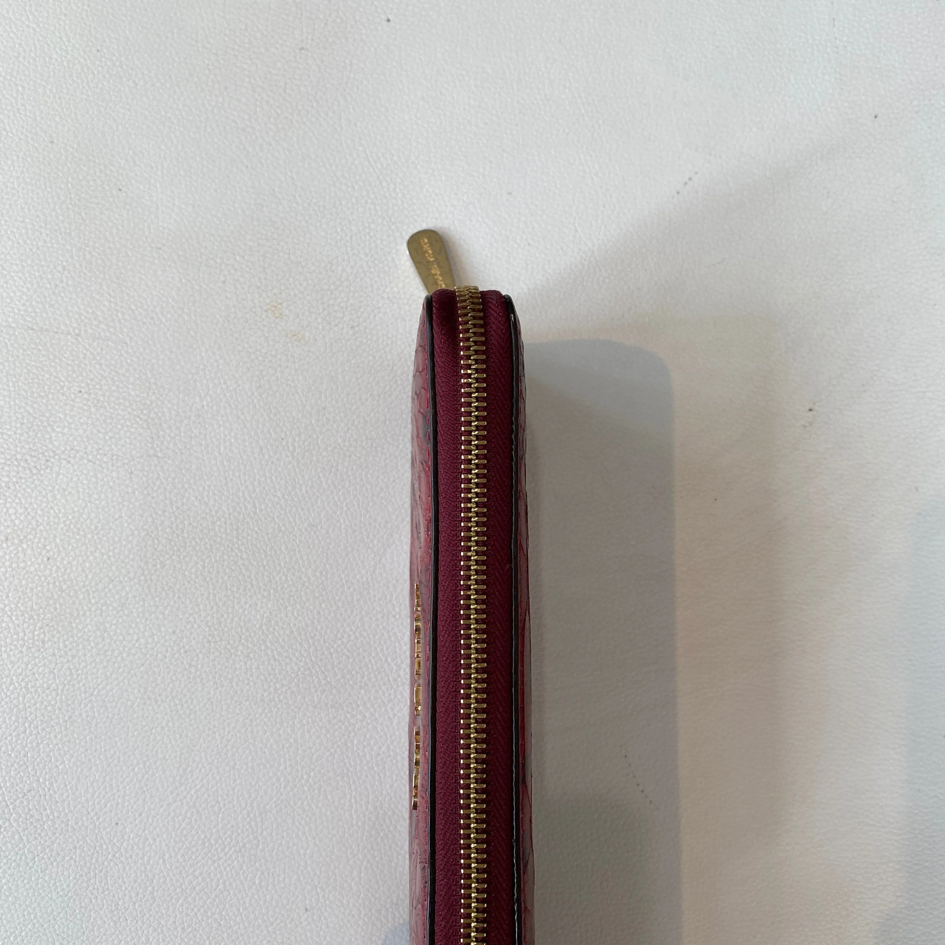 MICHAEL KORS Red Snakeskin Leather Wallet