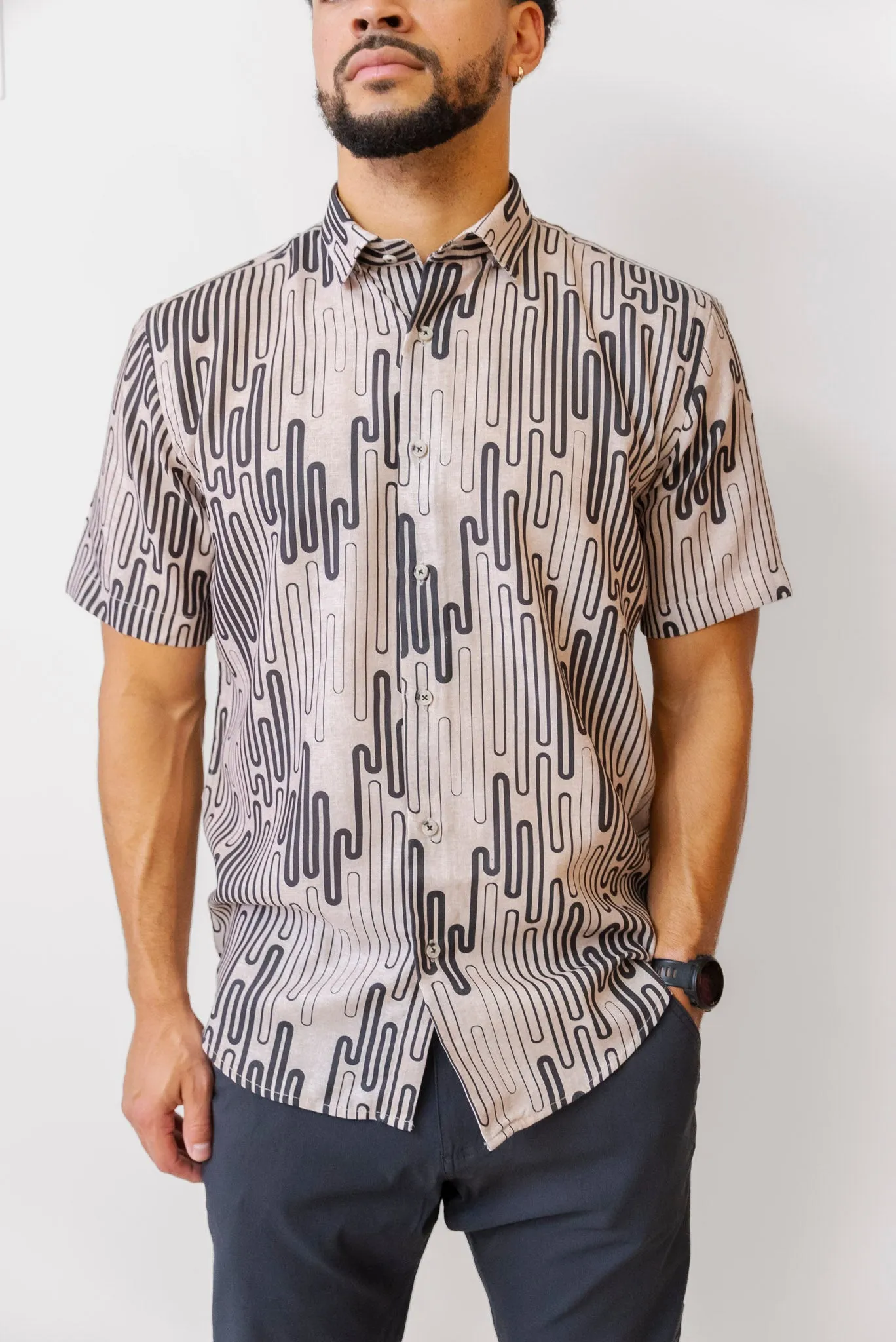 MIZUMI Printed Shirt in Beige