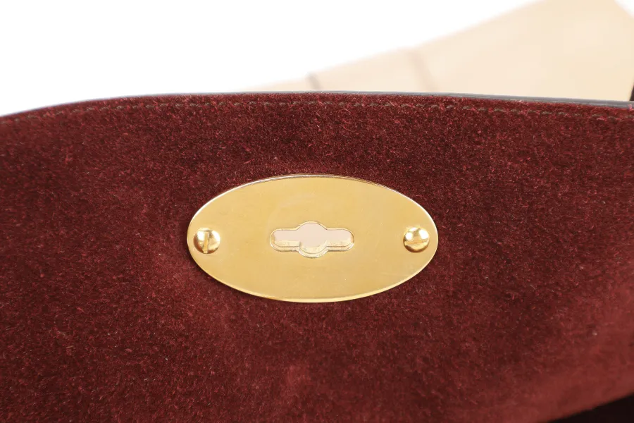 MULBERRY BAYSWATER TOTE MAPLE & NAVY SMALL CLASSIC GRAIN WITH CONTRAST GOLD HARDWARE WITH DUST COVER
