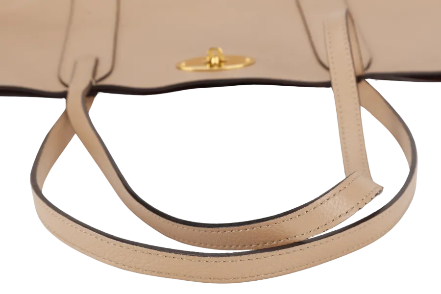 MULBERRY BAYSWATER TOTE MAPLE & NAVY SMALL CLASSIC GRAIN WITH CONTRAST GOLD HARDWARE WITH DUST COVER