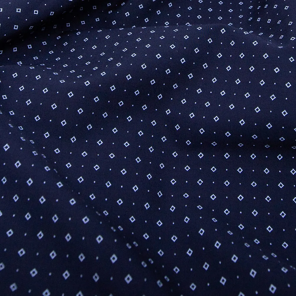Navy Blue Button Up Short Sleeve Shirt | The Batik