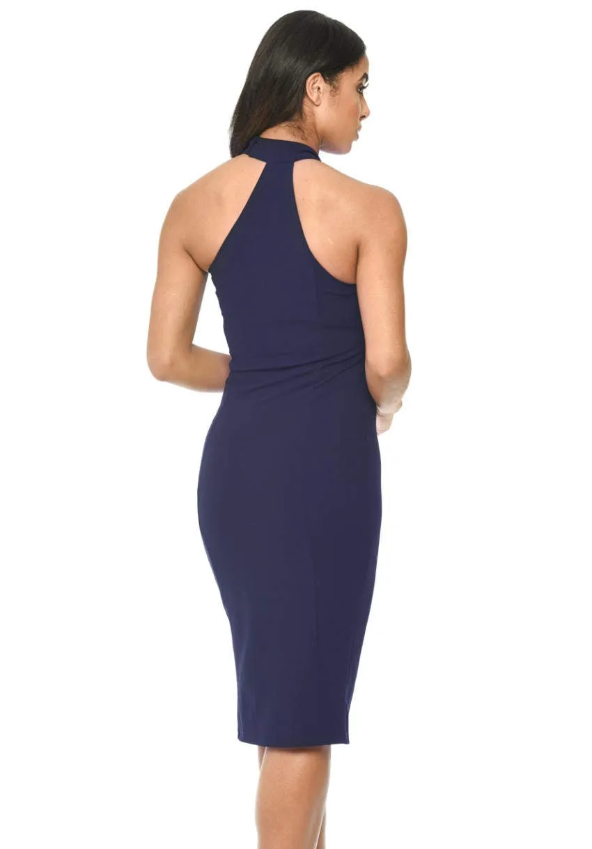 Navy Choker Bodycon Dress