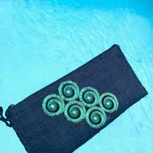 Navy Clutch - Sea Swirls
