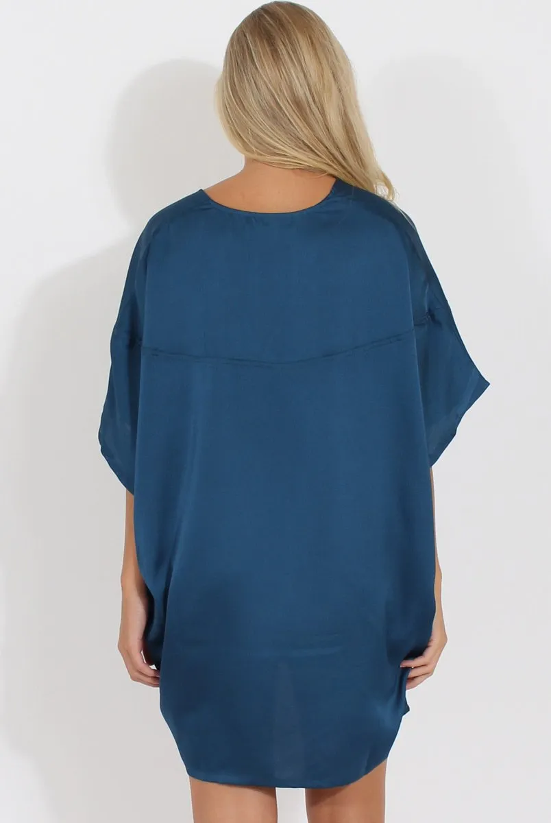 Navy Kimono Style Oversized Dress - Nicolette
