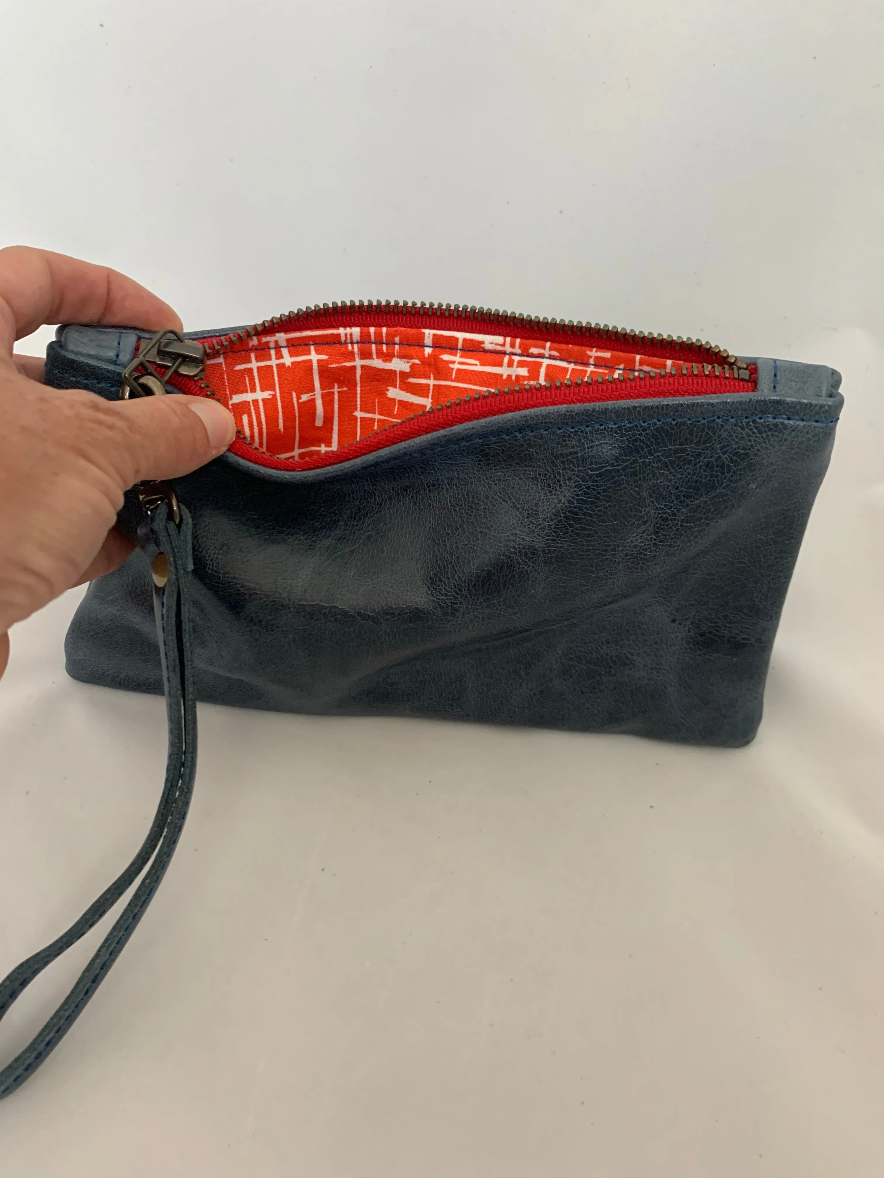 Navy Molly with red zipper