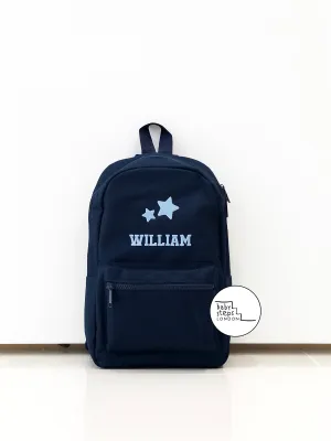 (Navy) Personalised Name & Design Unisex Mini Nursery School Backpack Rucksack Bag