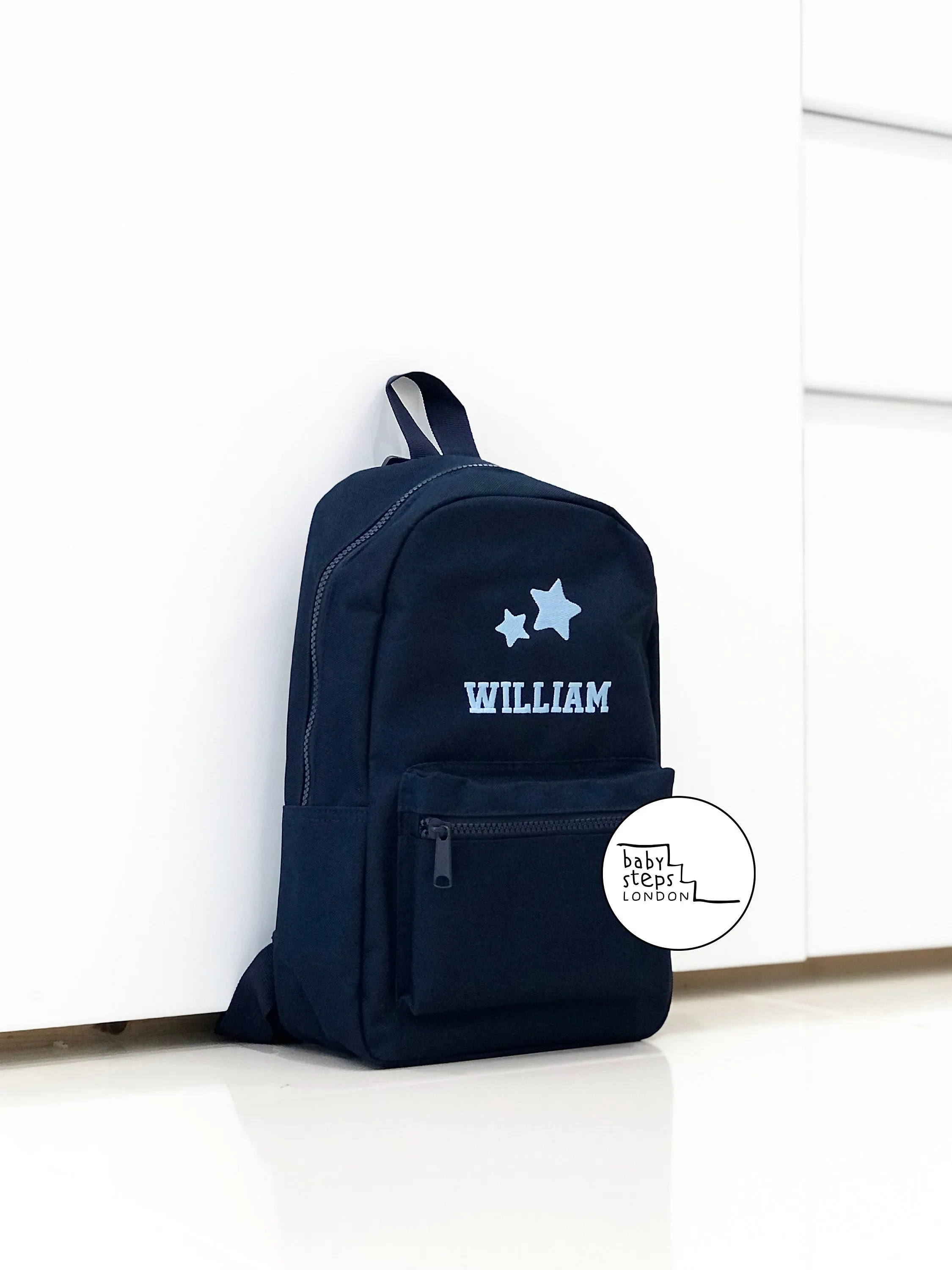 (Navy) Personalised Name & Design Unisex Mini Nursery School Backpack Rucksack Bag