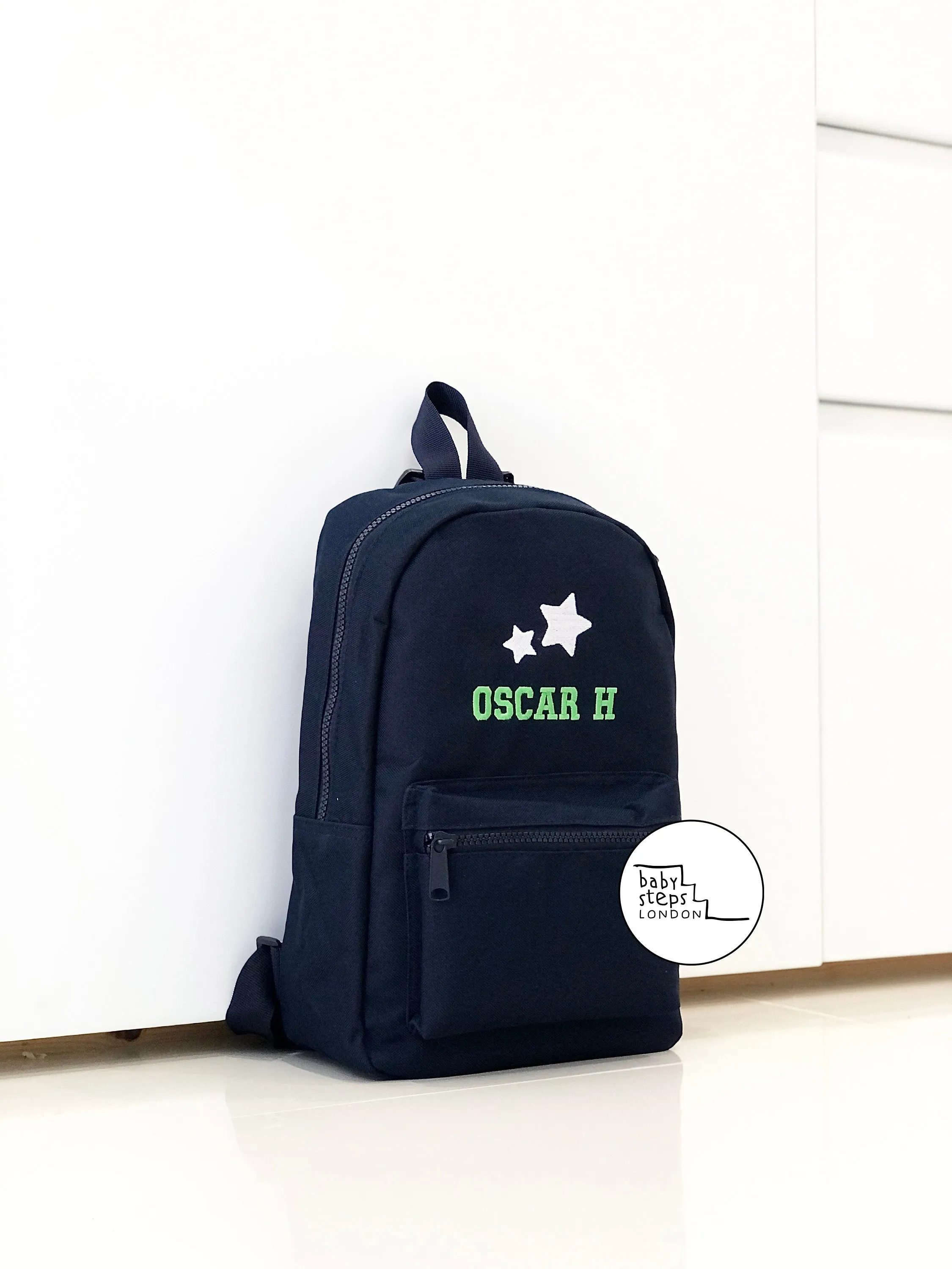 (Navy) Personalised Name & Design Unisex Mini Nursery School Backpack Rucksack Bag