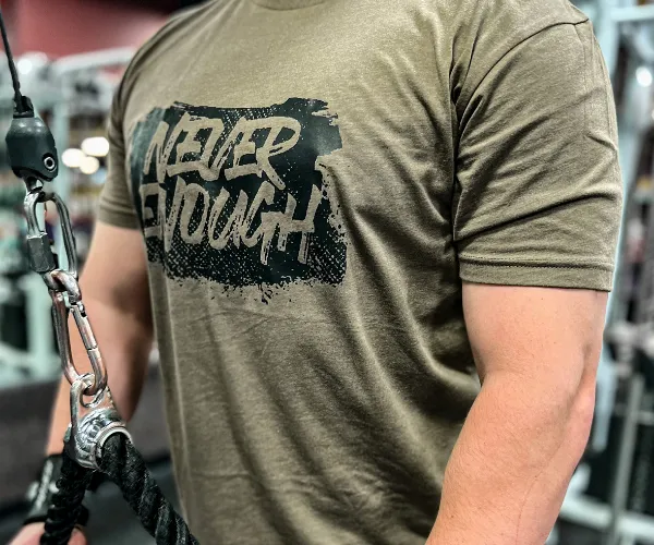 Never Enough T-Shirt - Olive Green/Dark Gray