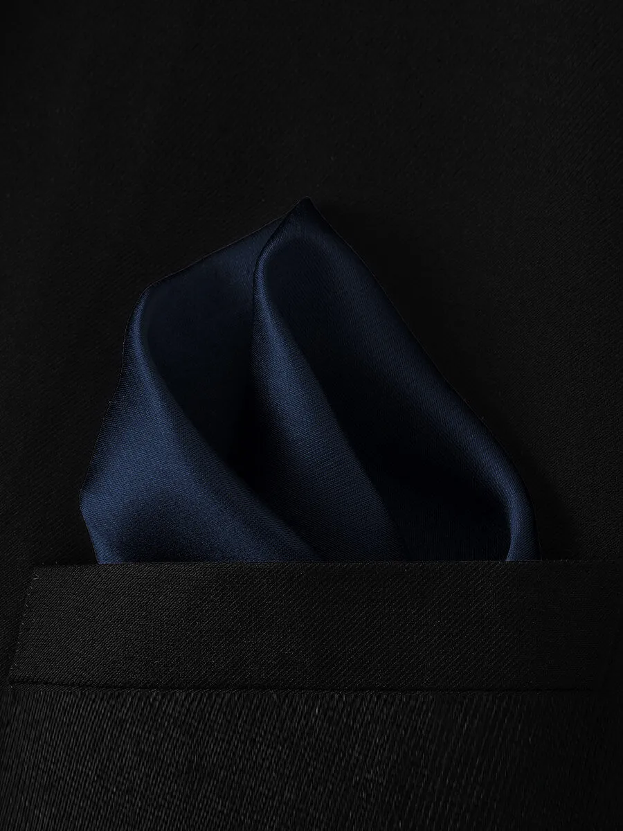 NZ Bridal Dark Navy Satin Pocket Square Men's Wedding Accessories