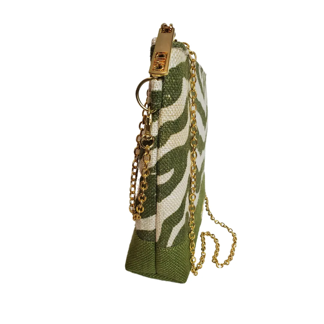 Olive Green Zebra Crossbody