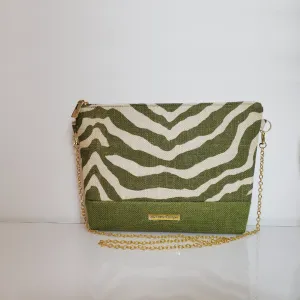 Olive Green Zebra Crossbody