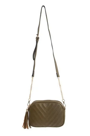 Olive Tassel Crossbody Bag