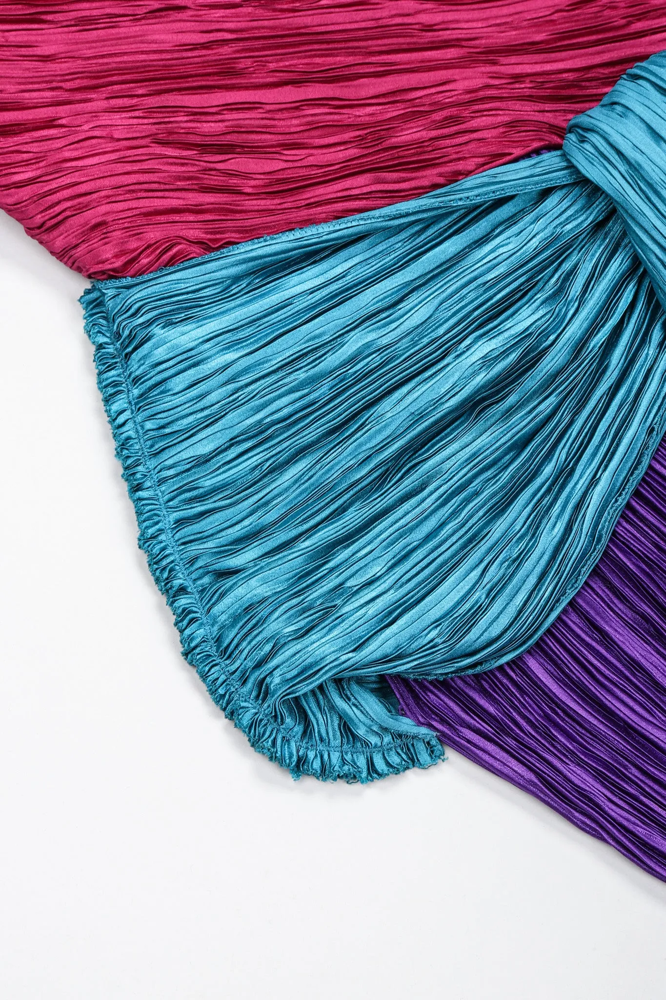 One-Shoulder Colorblock Gown
