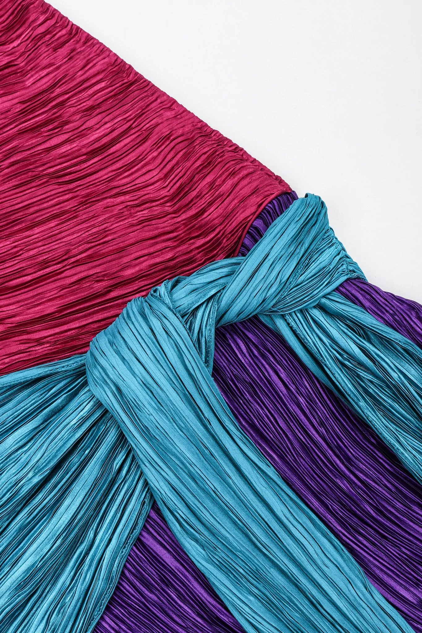 One-Shoulder Colorblock Gown