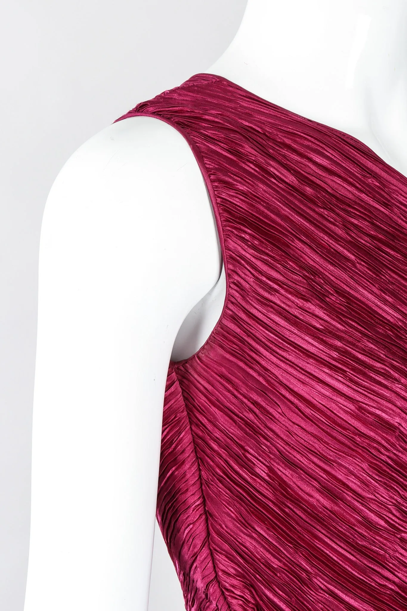 One-Shoulder Colorblock Gown