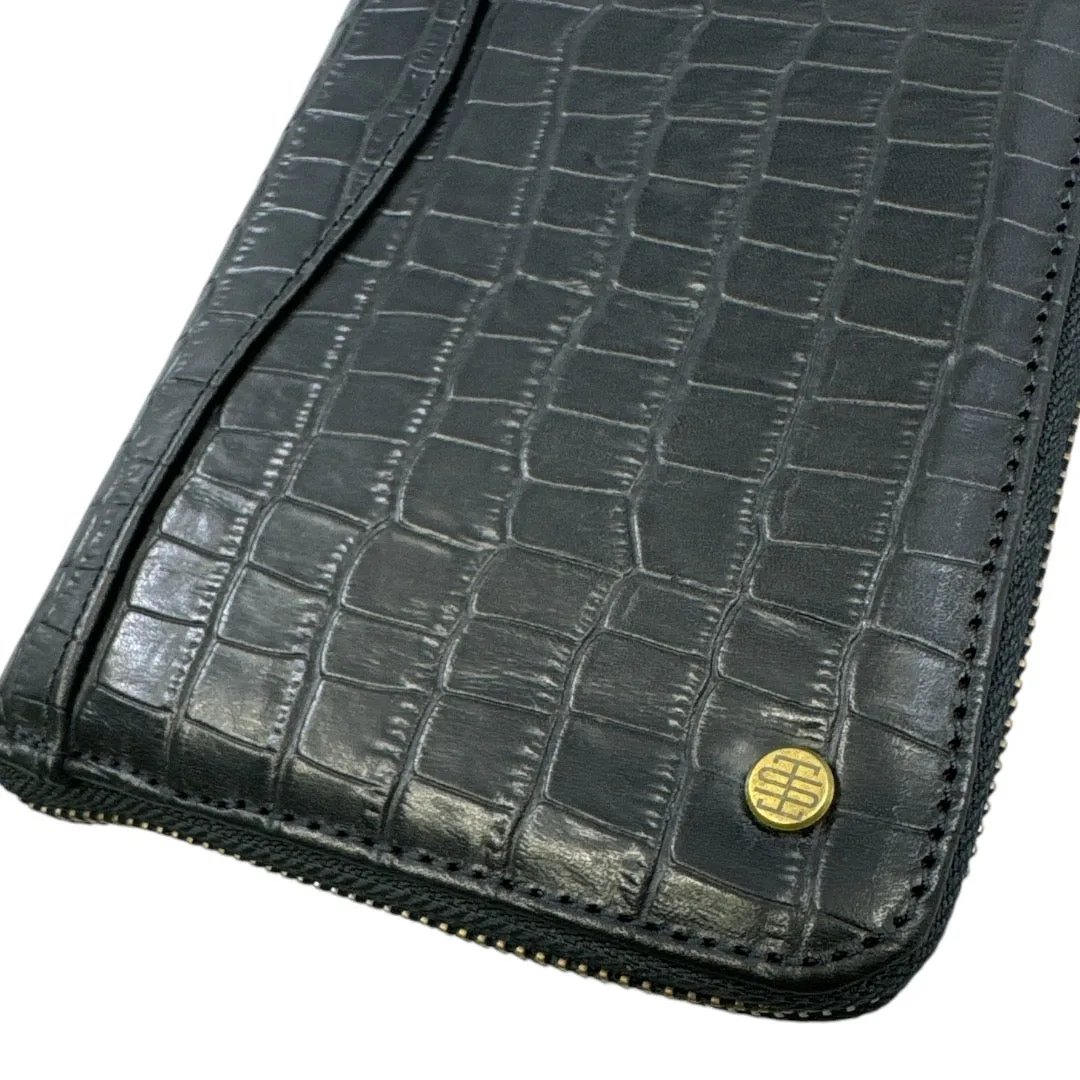 Passport Case | Luxe Black Croc