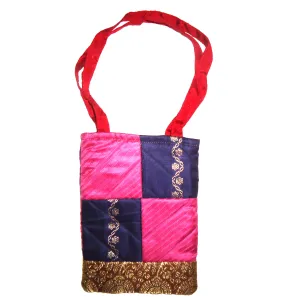 Patchwork Bag - Navy/Pink