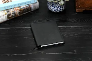 Pebble Calf Leather Medium-Size Padfolio - Onyx