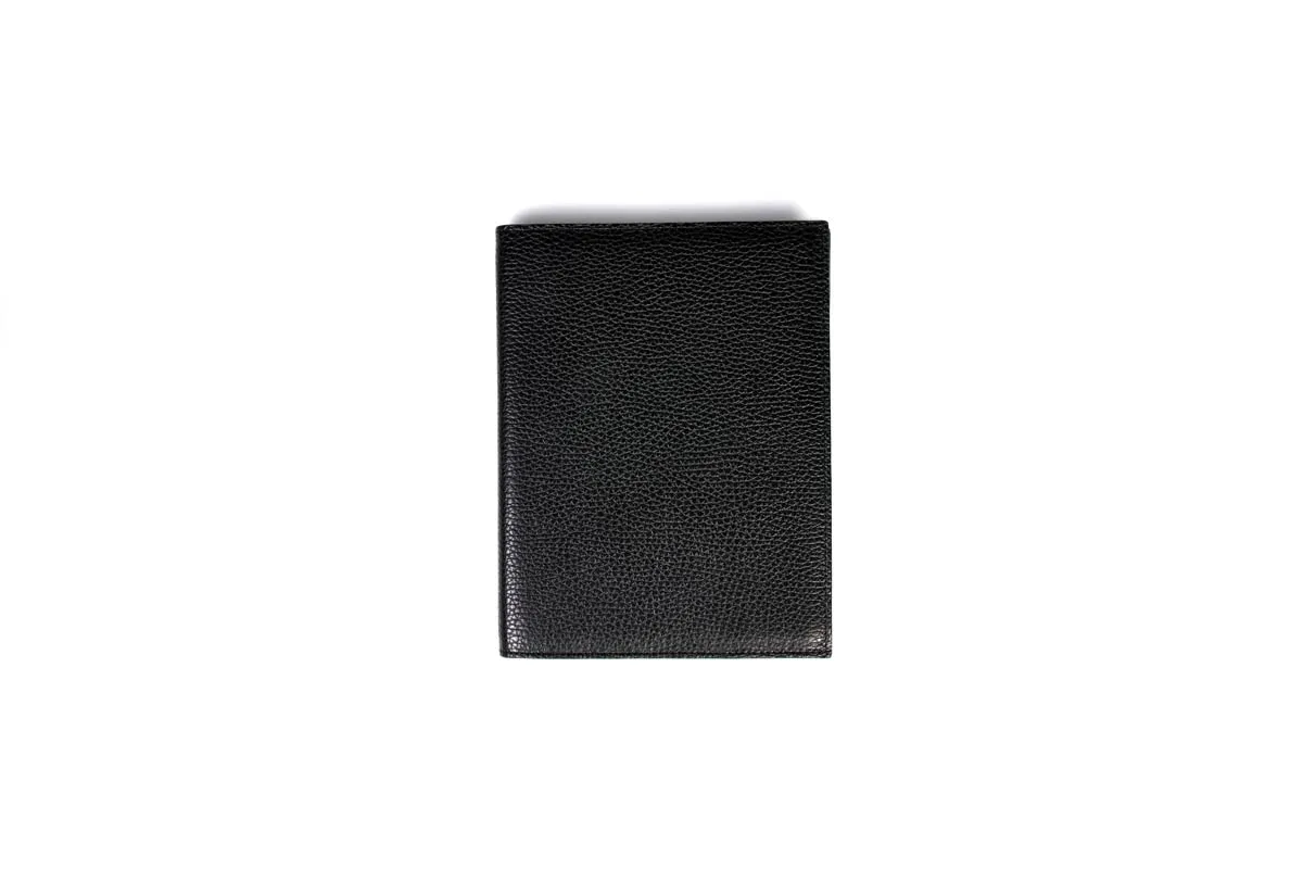 Pebble Calf Leather Medium-Size Padfolio - Onyx
