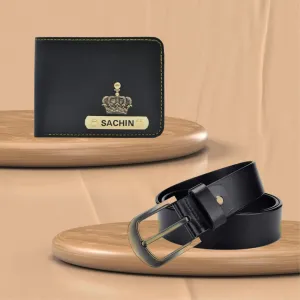 Perfect Vegan Leather Men's Wallet and Belt - Black