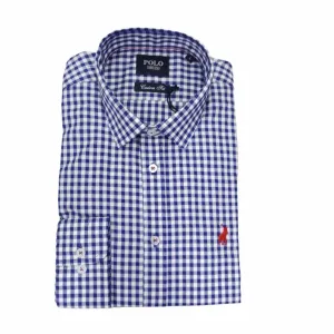 Polo Men's Gingham Long Sleeve Shirt Navy