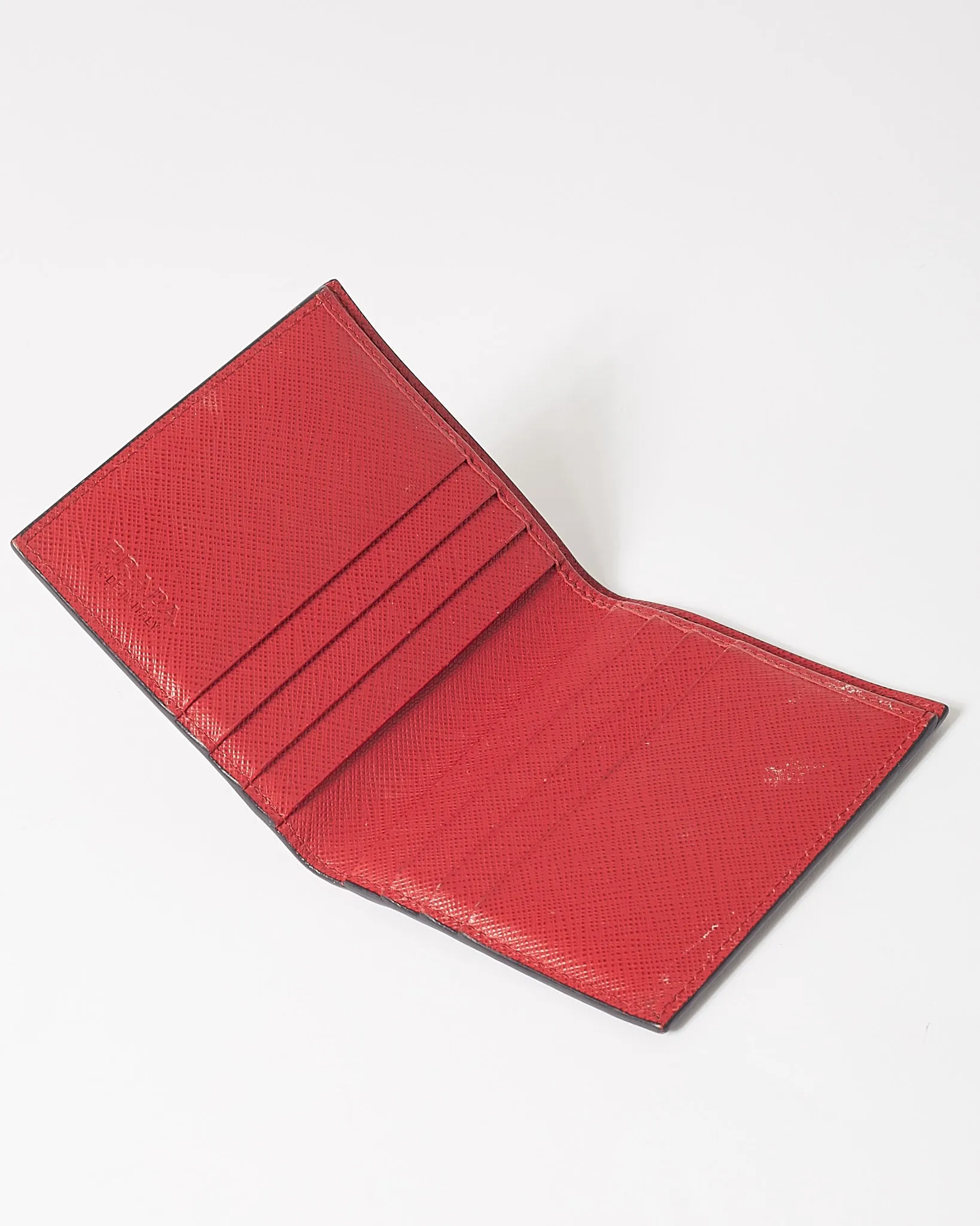 Prada Black & Red Saffiano Leather Malia Monkey Wallet