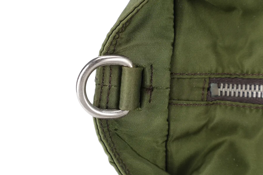 PRADA BR3227 KHAKI GREEN NYLON TOTE WITH CARD, STRAPS AND DUST COVER