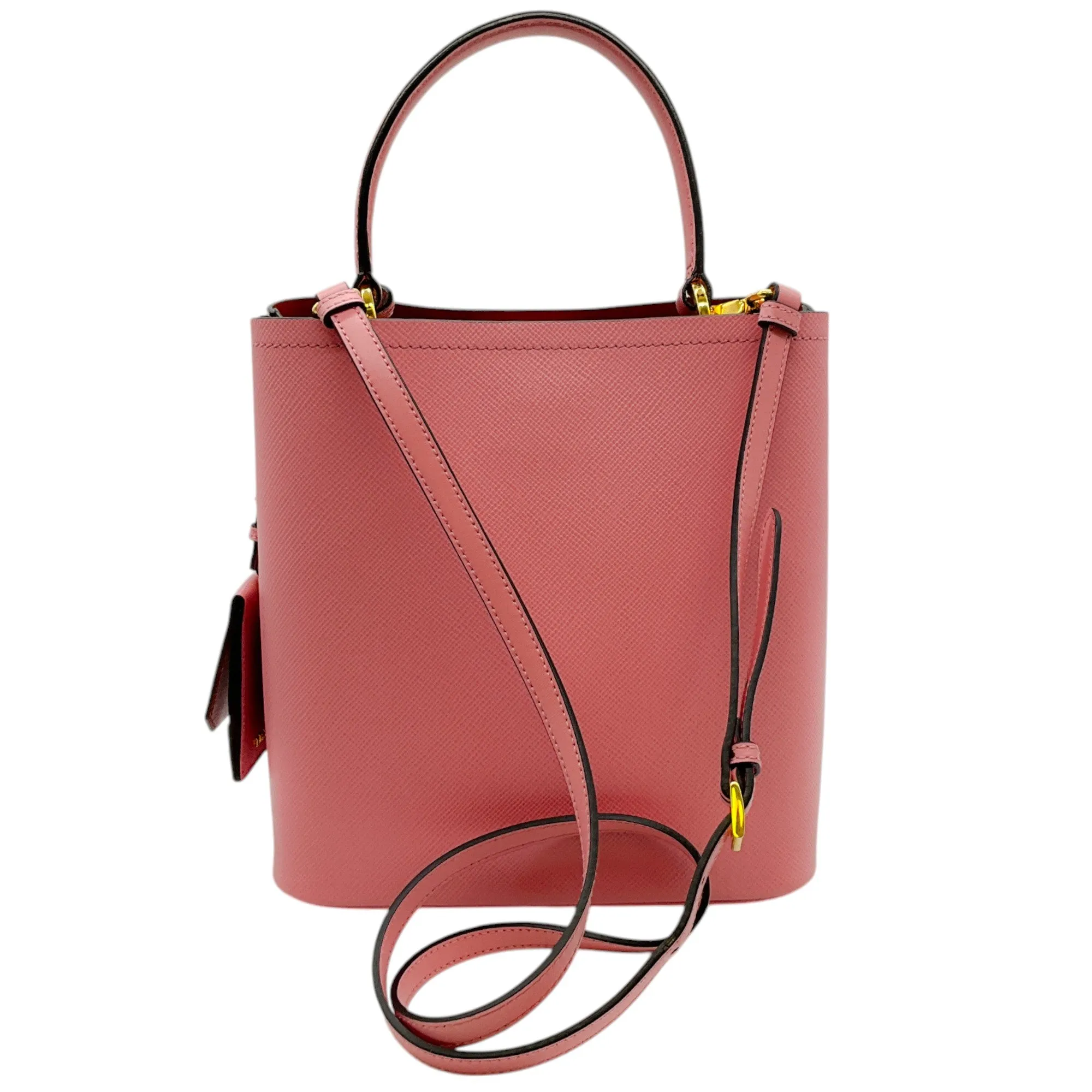 Prada Pink Saffiano Leather Small Panier Bag