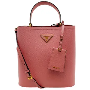Prada Pink Saffiano Leather Small Panier Bag