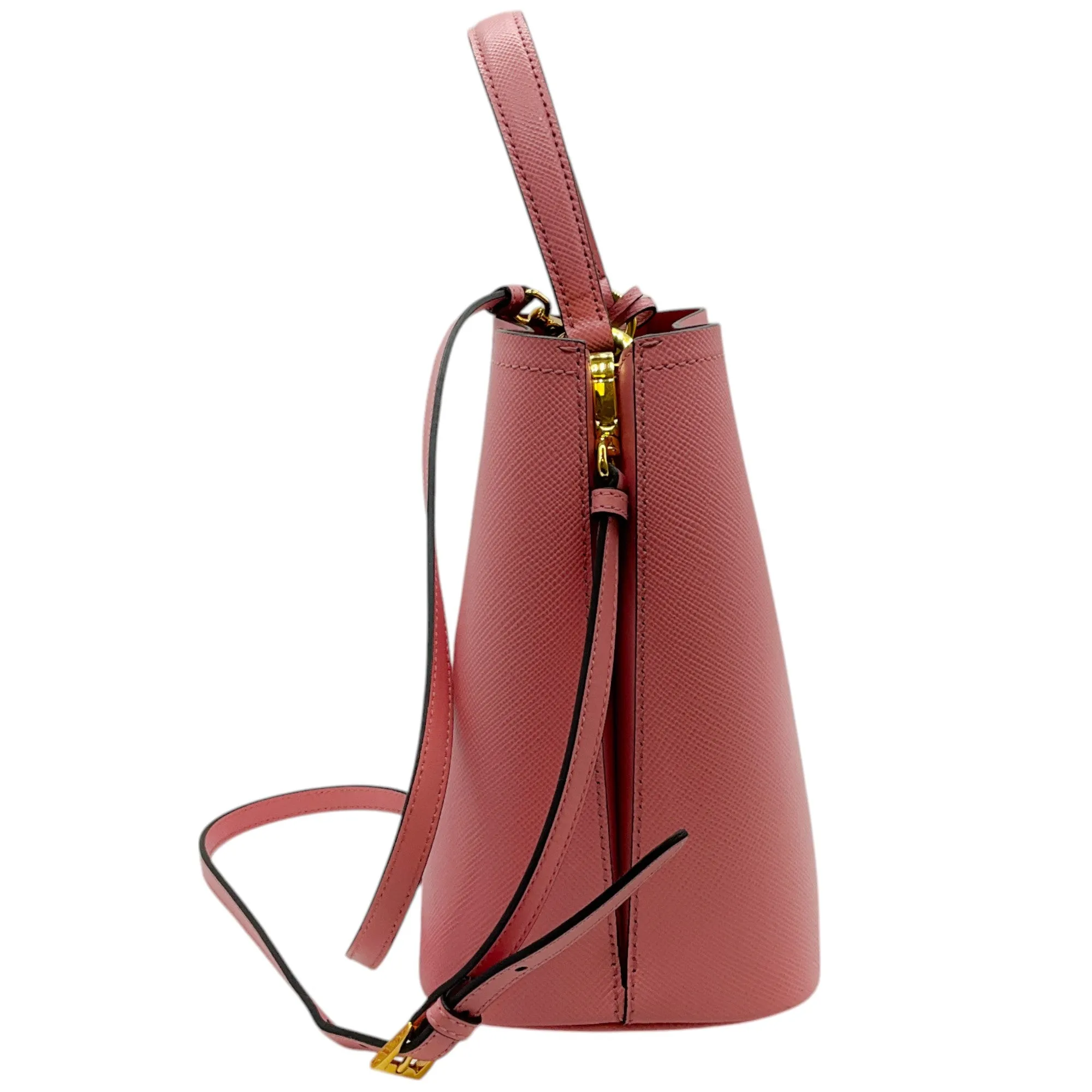 Prada Pink Saffiano Leather Small Panier Bag