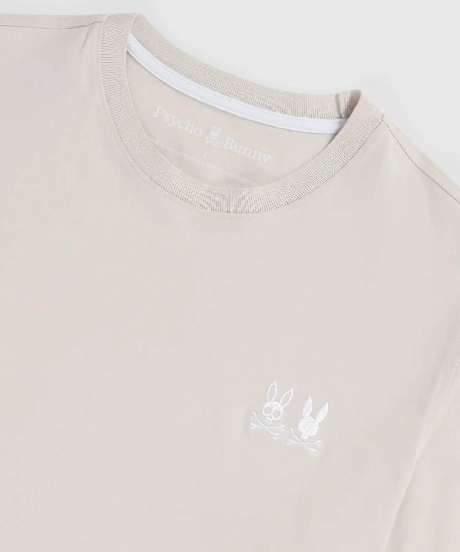 Psycho Bunny Kingwood Embroidered Twin Bunny Tee - Natural Linen