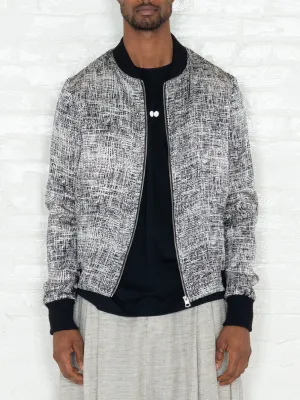 "The Classic Bomber" in Light Grey Print