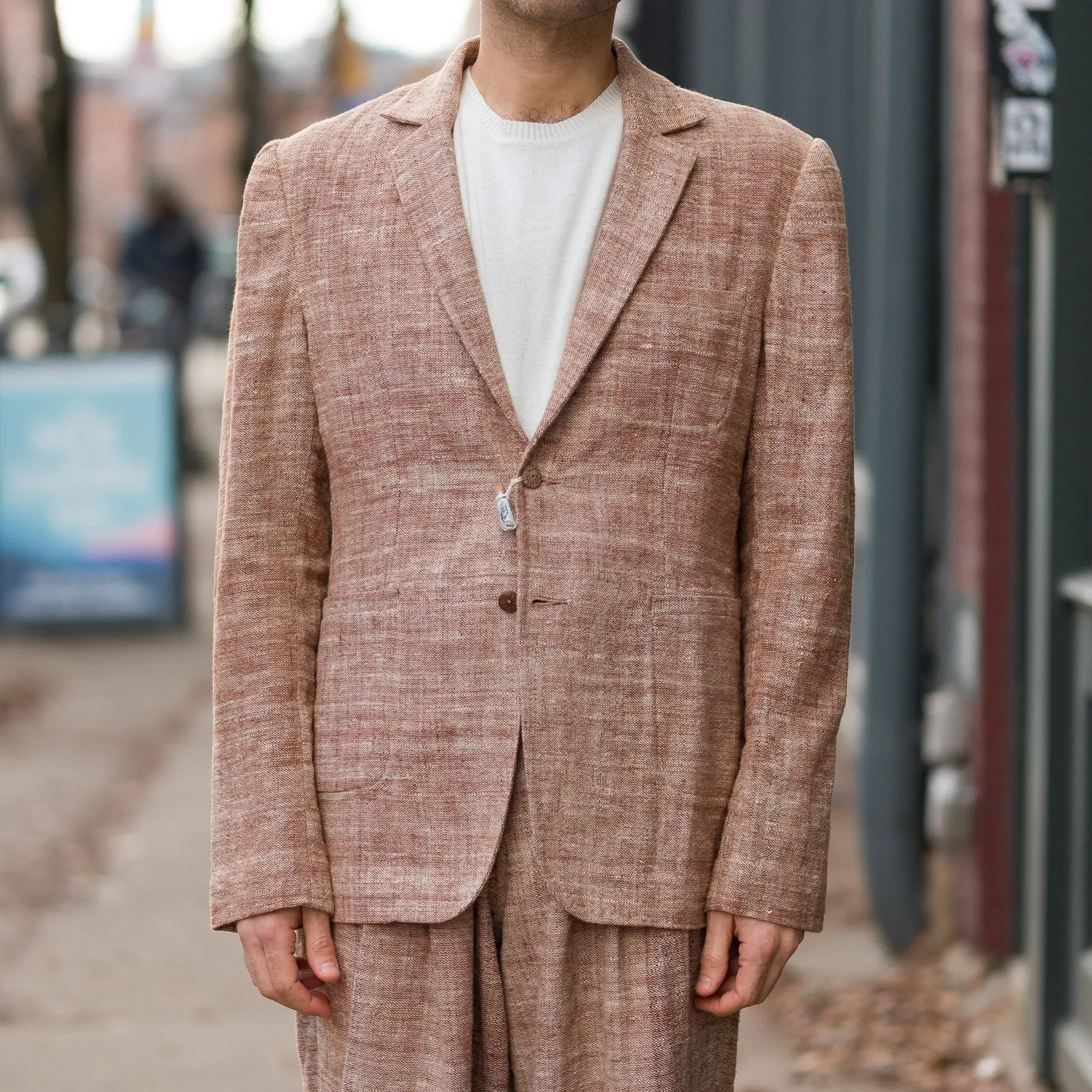 R Blazer in Burnt Umber Chambray