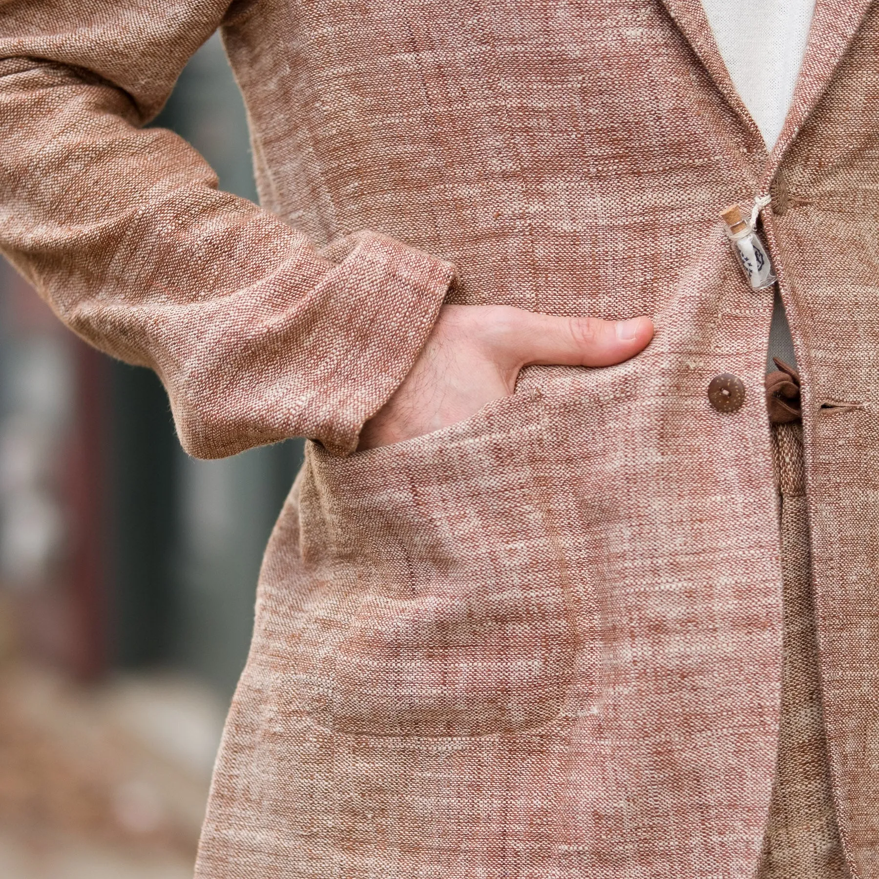 R Blazer in Burnt Umber Chambray