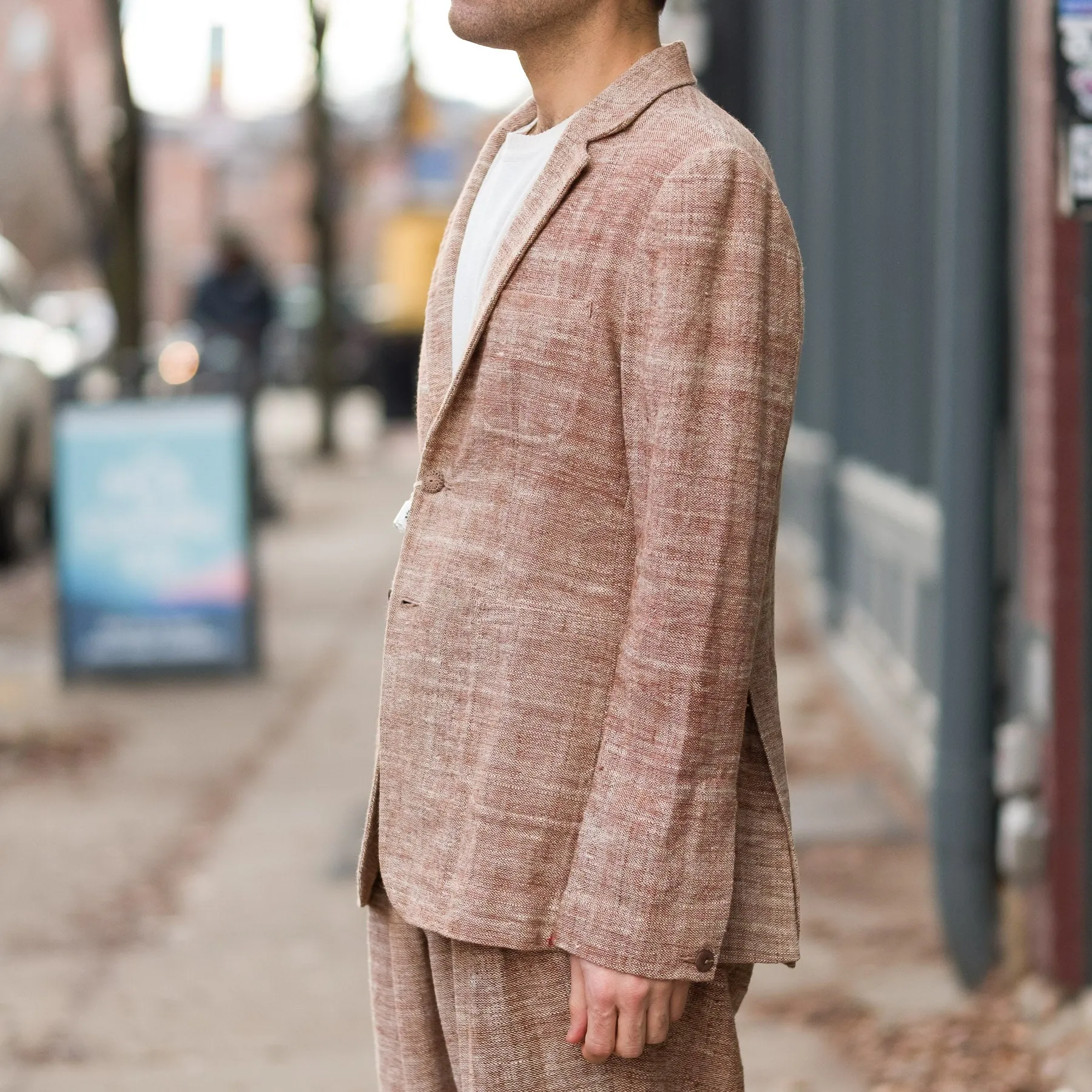 R Blazer in Burnt Umber Chambray