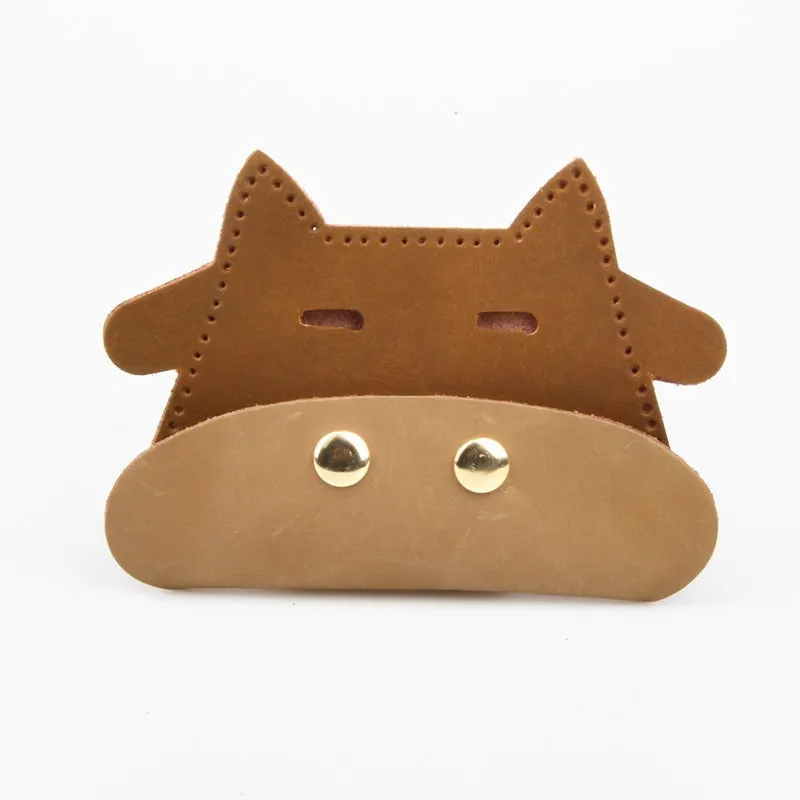 Red Leather Card Holder Kit DIY Leather Cow Coin Wallets Kit DIY Eco Leather Project DIY Leather Kit