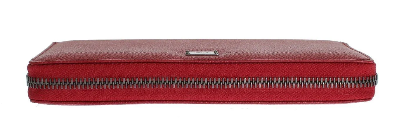 Red Leather Dauphine Continental Wallet
