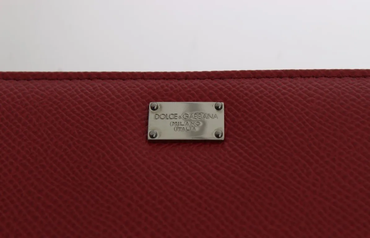 Red Leather Dauphine Continental Wallet