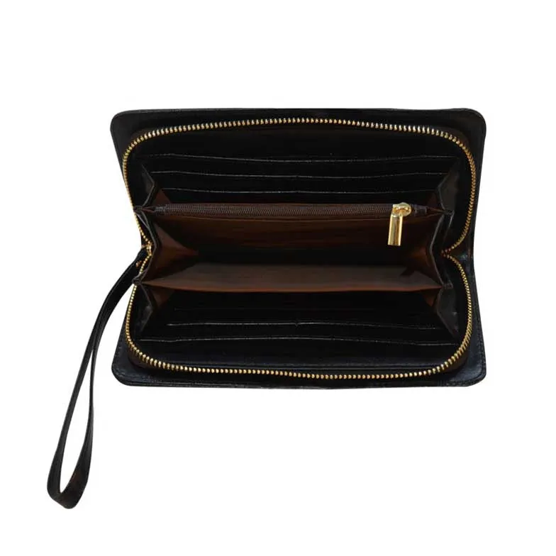 Red Mushrooms Clutch Purse Zippered Wallet with Strap