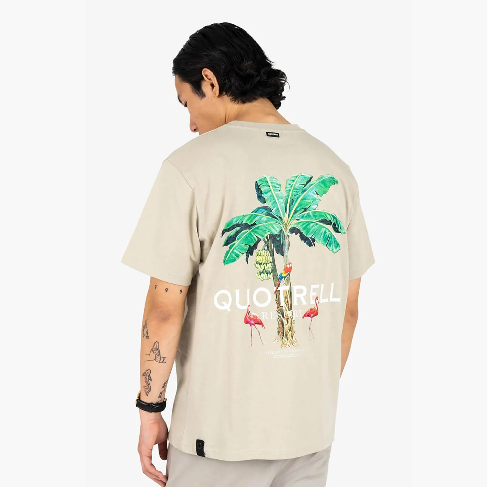RESORT TEE | DARK BEIGE/WHITE