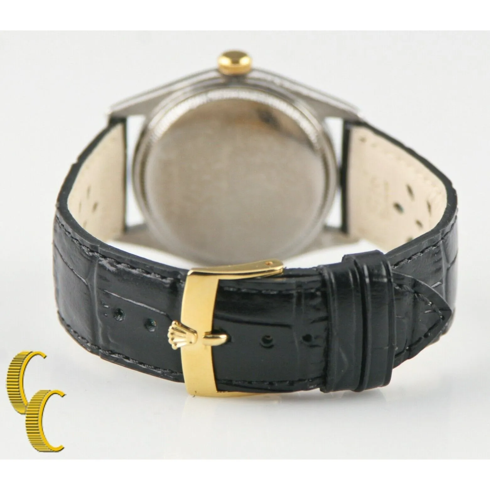 Rolex Vintage Men's Two-Tone Oyster Precision Watch w/ Leather Band 5059