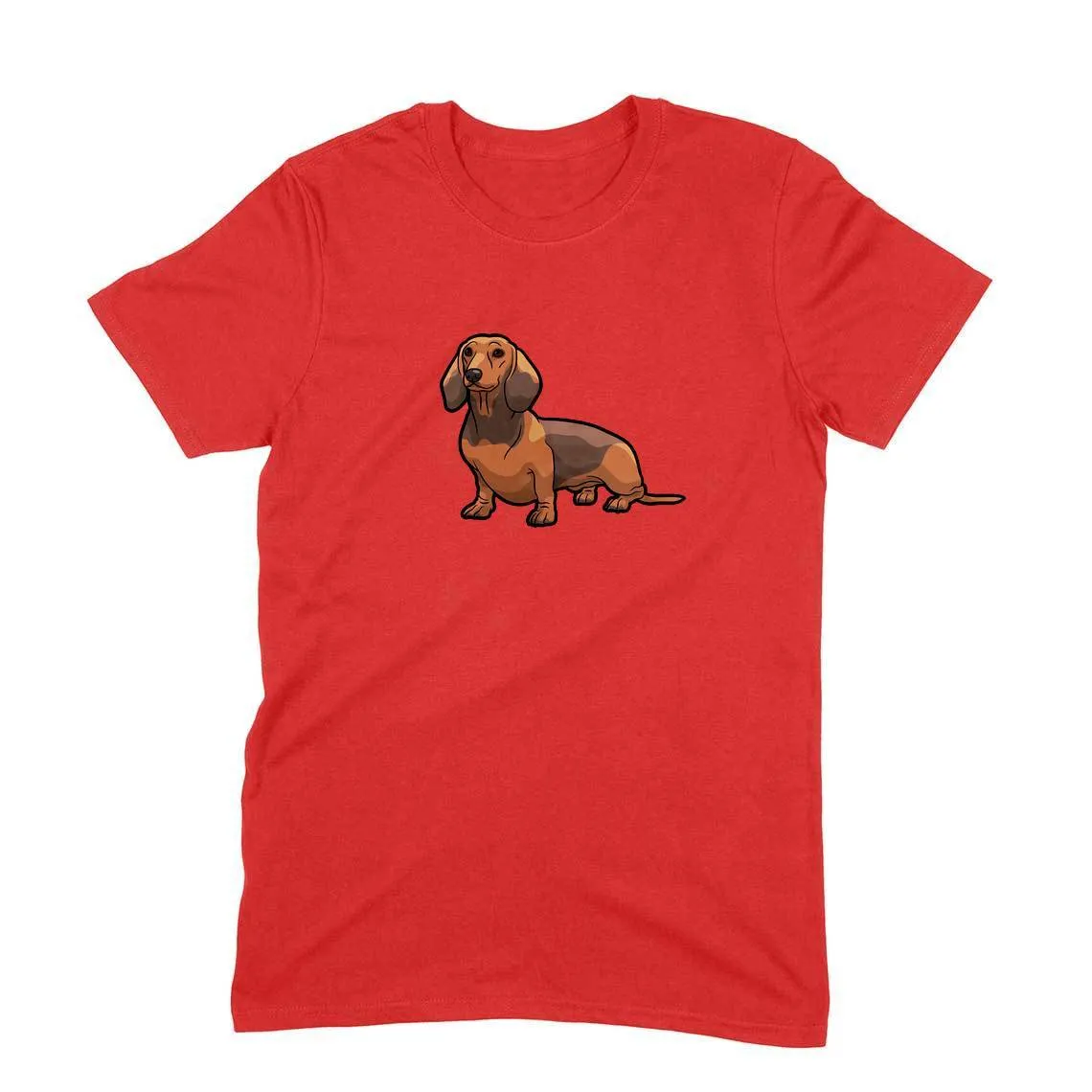 Round Neck T-Shirt (Men) - Dash Dash Dachshund (11 Colours)